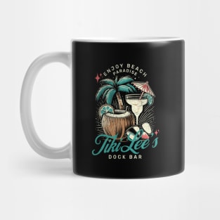 Tiki Lee’s Dock Bar - drinks and Fun in the Sun Vintage Vibes Summer Time Mug